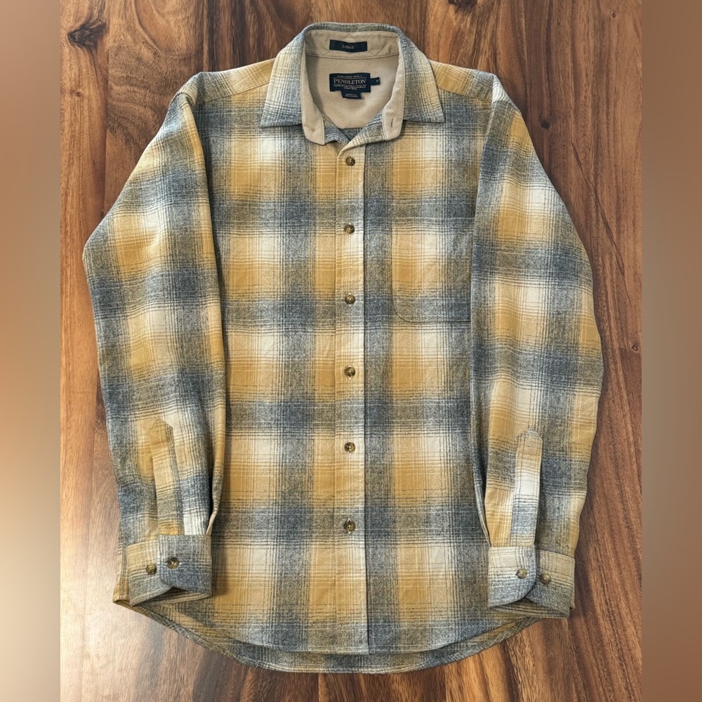 PENDLEON 💛 MEN'S PLAID LODGE SHIRT 100% wool size S